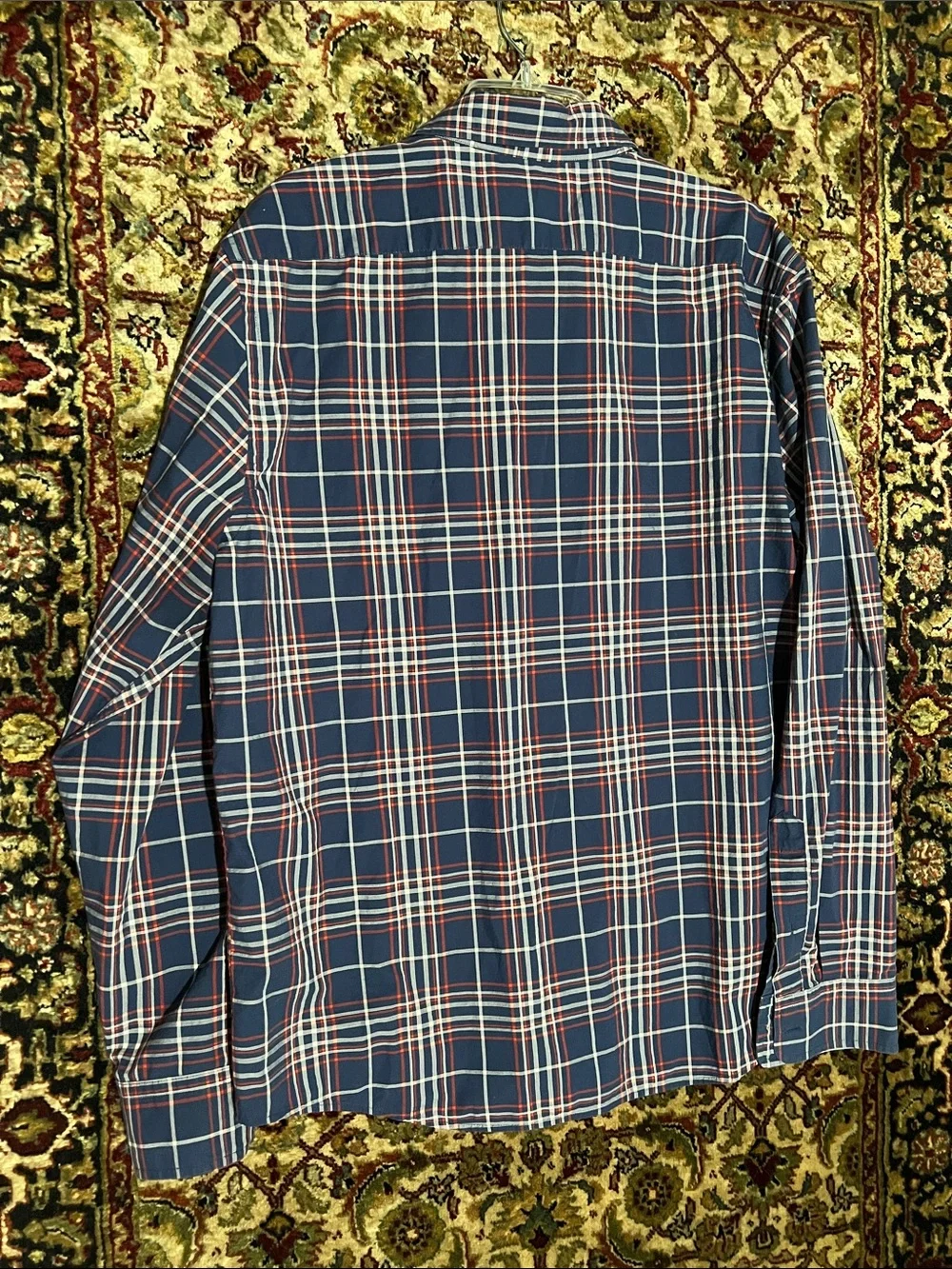 Banana Republic Navy, Red & White Plaid Button-Down Shirt Size XL